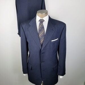 MONSIEUR GIVENCHY- 47R / 36x31 Mens Navy Textured 3 Button Suit